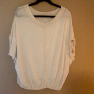Semi short sleeved beige top